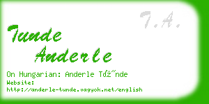 tunde anderle business card